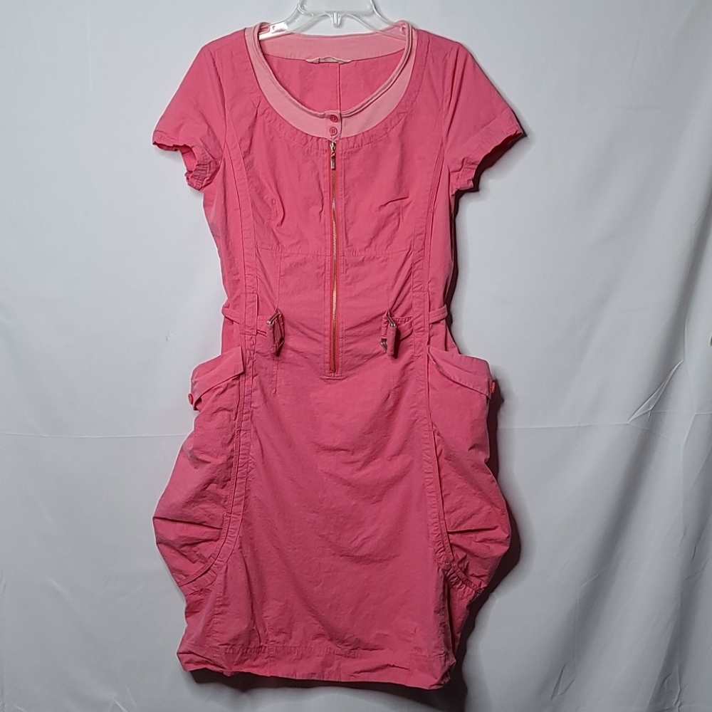 Olika pink scoop neck oversized pocket dress sz M